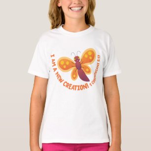 New creation cute butterfly cartoon bible verse T-Shirt