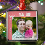 New Dad and Baby First Christmas Photo Metal Ornament<br><div class="desc">A personalized ornament to celebrate your first year as a dad is such a heartfelt way to cherish those precious memories. Personalize this charming Christmas ornament with a photo of you and your baby,  and your baby's name and birth date.</div>