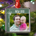 New Dad and Baby First Christmas Photo Metal Ornament<br><div class="desc">A personalized ornament to celebrate your first year as a dad is such a heartfelt way to cherish those precious memories. Personalize this charming Christmas ornament with a photo of you and your baby,  and your baby's name and birth date.</div>