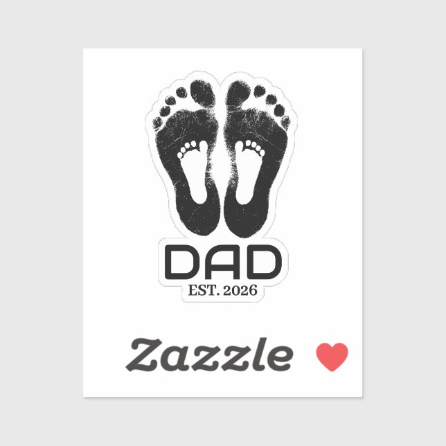 New Dad Baby Footprints Established Date  (Sheet)