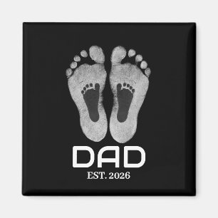 New Dad Baby Footprints Established Date Magnet