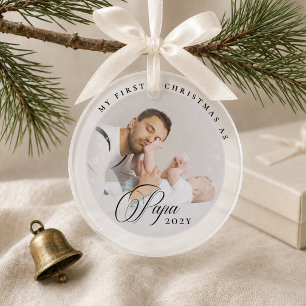 New Dad Christmas Gift Personalized Papa First Ornament