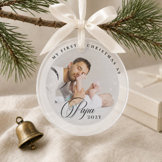 New Dad Christmas Gift Personalized Papa First Ornament