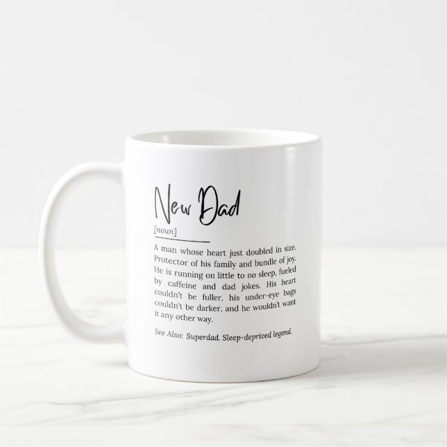 New Dad Definition – Funny and Heartwarming Quote Coffee Mug (Left)