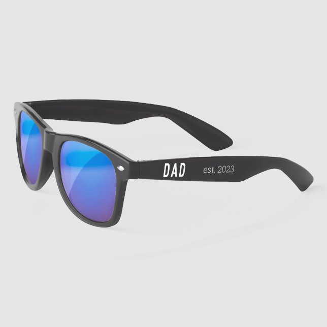 New Dad - est.2023 - personalized black Sunglasses (Left)