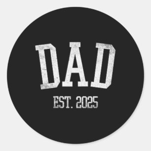 New Dad Est. 2025 Expect Classic Round Sticker