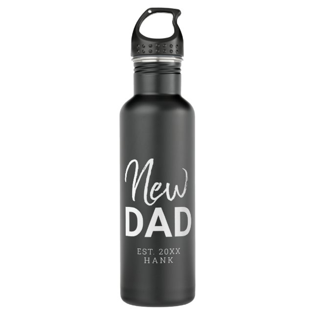 New Dad Established Date Personalized 710 Ml Water Bottle (Front)