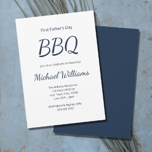 New Dad Father's Day BBQ Simple Minimalist  Invitation
