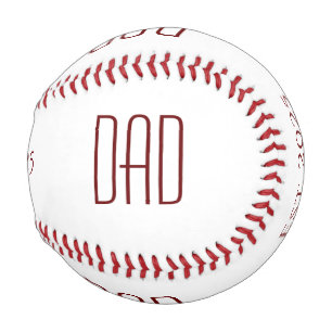 New Dad Father's Day Simple Red Typography    Baseball