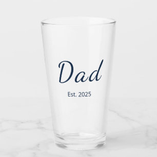 New Dad First Father's Day Minimalist  Glass