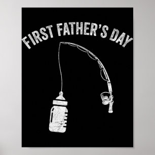 New Dad Fisherman, First Fathers Day Fishing Dad  Poster