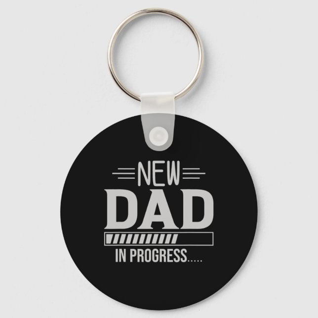 New Dad In Progress Expectant Fathers  Keychain (Front)