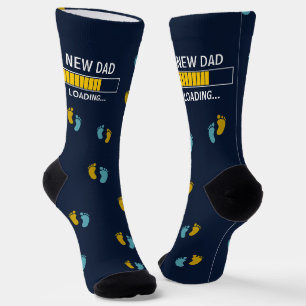 New Dad Loading... Funny Cute Baby Footprint Socks