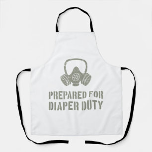 New Dad Prepared For Diaper Duty Funny Apron