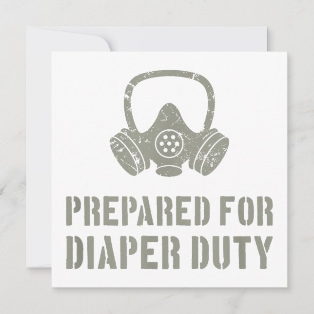 New Dad Prepared For Diaper Duty Funny Invitation (Front)