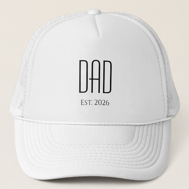 New Dad Simple Father's Day Simple Minimalist Trucker Hat (Front)