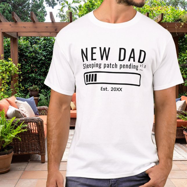 New Dad Sleeping Patch Bold Typography T-Shirt (Creator Uploaded)