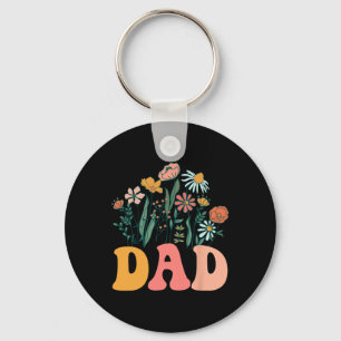 New Dad Wildflower First Birthday & Baby Showe Keychain