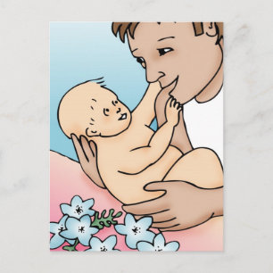 New Daddy and Baby Postcard