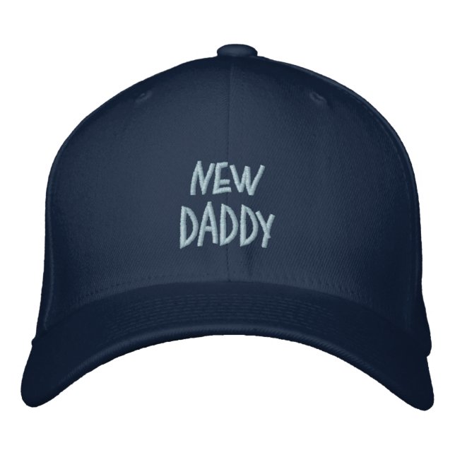 New, Daddy-Blue(Boy)-Saying-Hat=Embroidered Embroidered Hat (Front)
