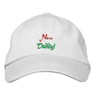 New, Daddy!-Embroidered Hay Embroidered Hat