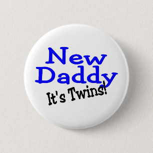 New Daddy Twins 2 Inch Round Button