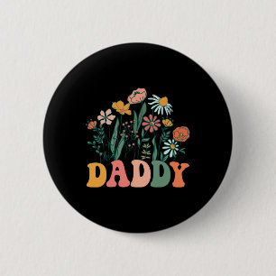 New Daddy Wildflower First Birthday & Baby Sho 2 Inch Round Button