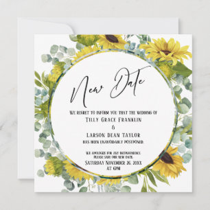New Date Watercolor Floral Postponed Wedding Card