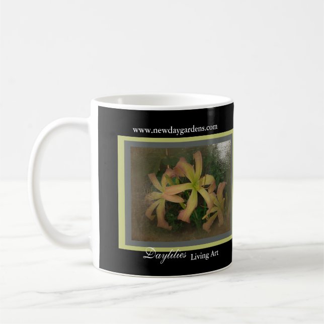 New Day Gardens- Daylilies Living Art Coffee Mug (Left)