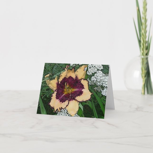 New Day Gardens Notecard Daylily 'Sabine Baur' W (Front)