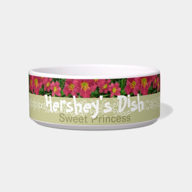 New Day Gardens Pet Dish- Daylily PM Hershey's Bowl (Front)