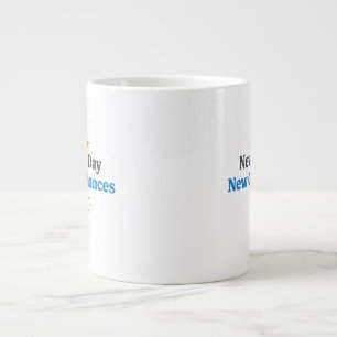 New Day, New Chances" Minimalist  Large Coffee Mug
