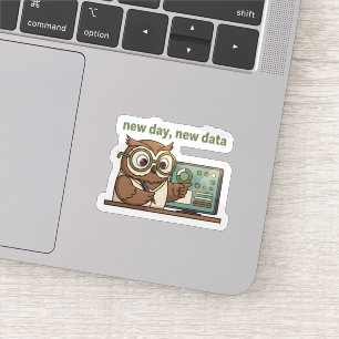 New Day New Data Sticker – Cute Owl for Analysts
