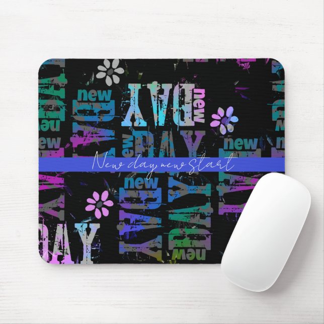 New day new start editable personalization mouse pad (With Mouse)