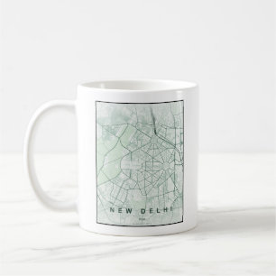 New Delhi India City Map Minimal Design Coffee Mug