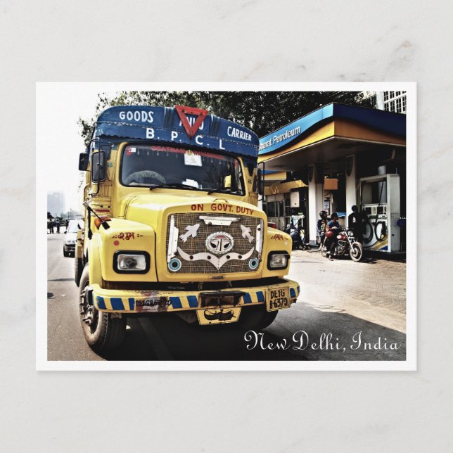 New Delhi Truck Postcard (Front)
