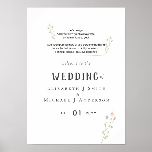 NEW! DESIGN OWN WEDDING SIGN 11x15.4 (Front)