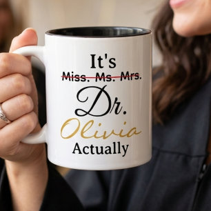 New Doctor PhD Graduation Mug Gift Custom Name 