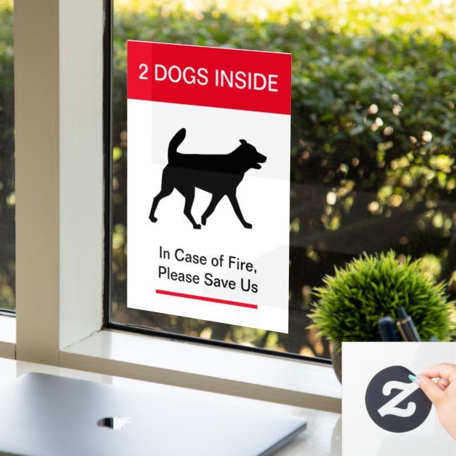 NEW! Dog Inside In case of Fire -Protect your Pets Window Cling (Office)