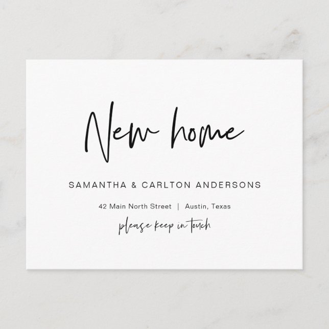 New Dream Home Address Announcement, Modern  Postc Postcard (Front)