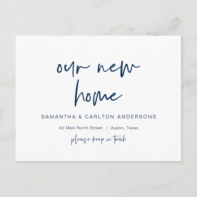 New Dream Home Address Announcement, Modern  Postcard (Front)