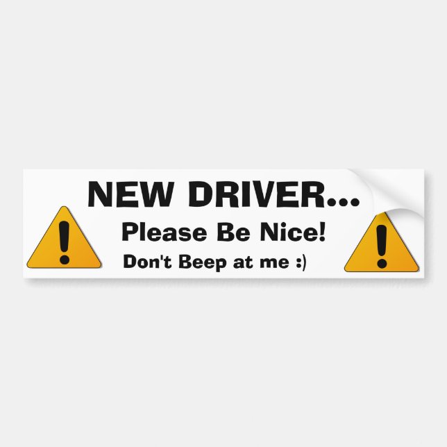 New Driver Bumper Sticker (Front)