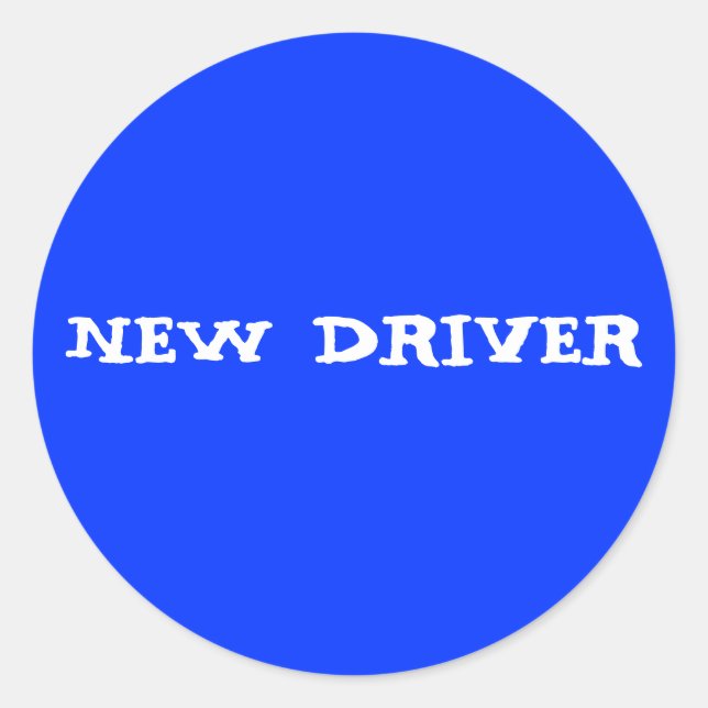 NEW DRIVER CLASSIC ROUND STICKER (Front)