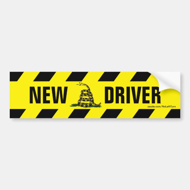 New Driver Don't Tread On Me Bumper Sticker (Front)