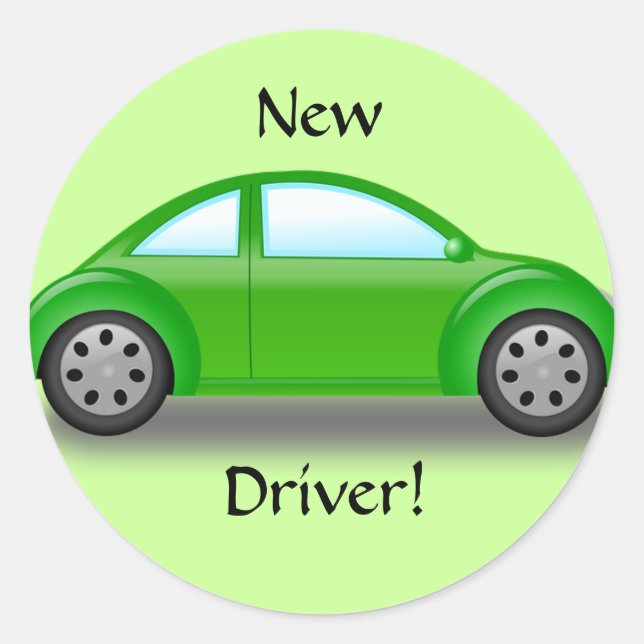 New Driver Green Car Sticker (Front)