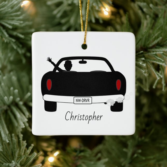 New Driver Guy Personalized Ceramic Ornament (Tree)
