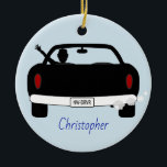 New Driver Male Personalized Ceramic Ornament<br><div class="desc">A cute design to commemorate a new step towards independence by receiving a license to drive.   The is plenty of room to personalize with the ability to change the background colour as well as the style and colour of the text.  Original design by Night Owl's Menagerie,  2018.</div>