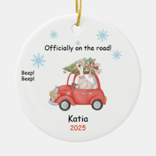 New Driver Ornament, Custom Licensed Driver Gift  Ceramic Ornament