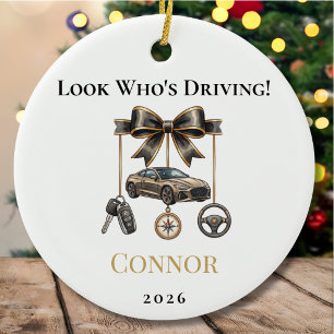 New Driver Personalized Name Drivers License Car  Ceramic Ornament