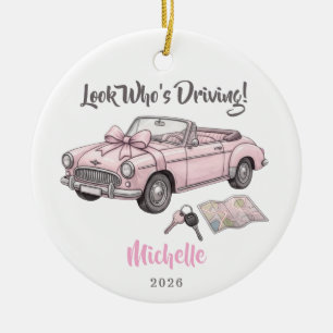New Driver Personalized Name Drivers License Car Ceramic Ornament
